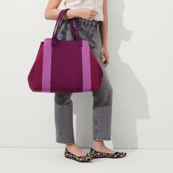 Rothy's Totes^The Lightweight Mega Tote Mulberry Rugby Stripe