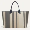 Rothy's Totes^The Lightweight Mega Tote Navy Stripe Twill