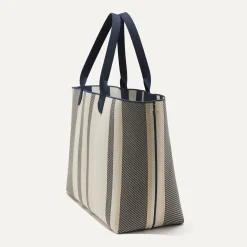 Rothy's Totes^The Lightweight Mega Tote Navy Stripe Twill