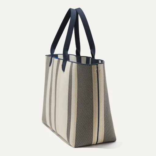 Rothy's Totes^The Lightweight Mega Tote Navy Stripe Twill