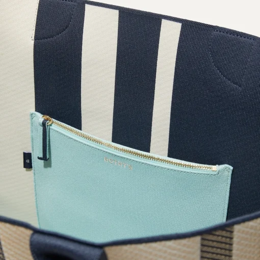 Rothy's Totes^The Lightweight Mega Tote Navy Stripe Twill