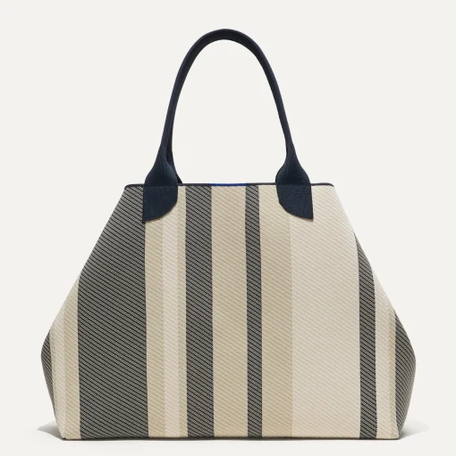 Rothy's Totes^The Lightweight Mega Tote Navy Stripe Twill