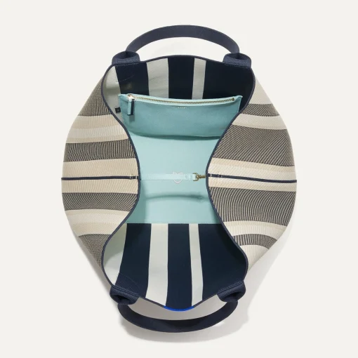 Rothy's Totes^The Lightweight Mega Tote Navy Stripe Twill