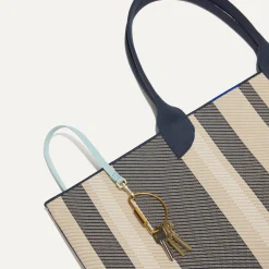 Rothy's Totes^The Lightweight Mega Tote Navy Stripe Twill