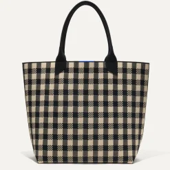 Rothy's Totes^The Lightweight Tote Black And Canvas Gingham