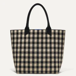 Rothy's Totes^The Lightweight Tote Black And Canvas Gingham
