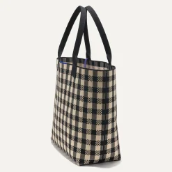 Rothy's Totes^The Lightweight Tote Black And Canvas Gingham