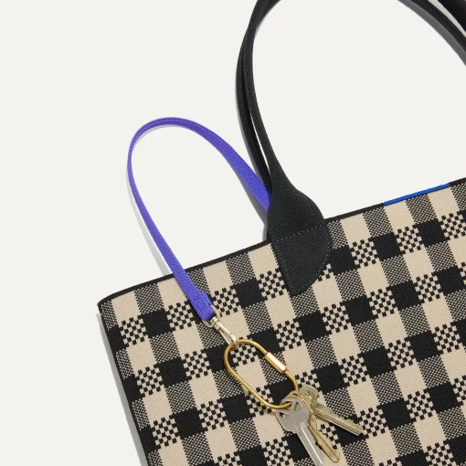 Rothy's Totes^The Lightweight Tote Black And Canvas Gingham