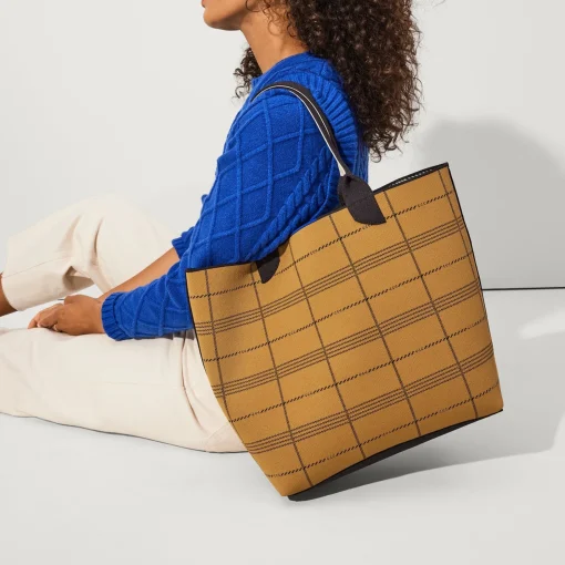 Rothy's Totes^The Lightweight Tote Black Glen Plaid