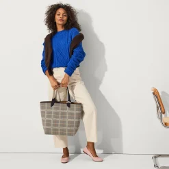 Rothy's Totes^The Lightweight Tote Black Glen Plaid