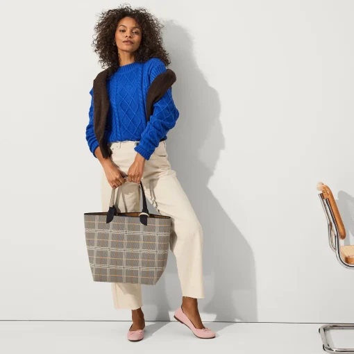 Rothy's Totes^The Lightweight Tote Black Glen Plaid