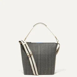 Rothy's Handbags^The Mini Zip Bucket Black And Ivory Grid