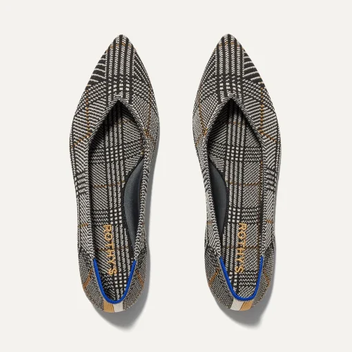 Rothy's The Point^The Point Ii Black Glen Plaid