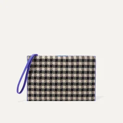 Rothy's Clutches & Pouches^The Wristlet Black And Canvas Gingham