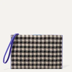 Rothy's Clutches & Pouches^The Wristlet Black And Canvas Gingham