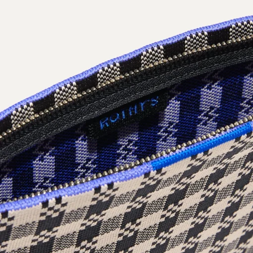 Rothy's Clutches & Pouches^The Wristlet Black And Canvas Gingham