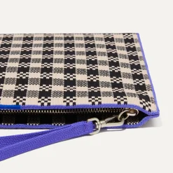 Rothy's Clutches & Pouches^The Wristlet Black And Canvas Gingham