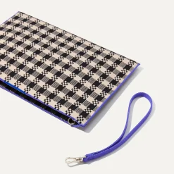 Rothy's Clutches & Pouches^The Wristlet Black And Canvas Gingham